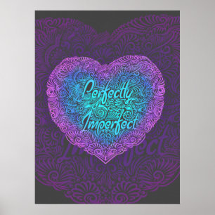 Póster Perfeitamente imperfeito, com citação positiva
