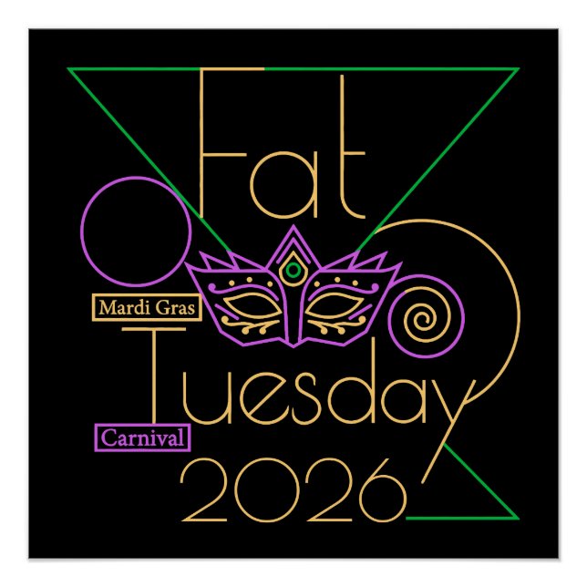 Póster Perfeito para o Mardi Gras 2026 (Frente)