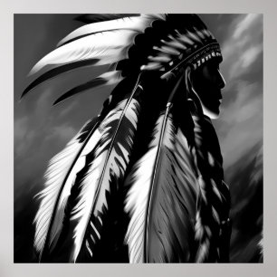 Poster perfil Black White Native Man