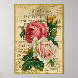 Póster Perfume antigo dos rosas
