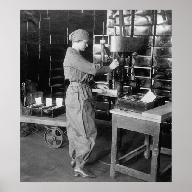 Poster Perfuração de Cartuchos de Munições WW1: 1910 (Frente)