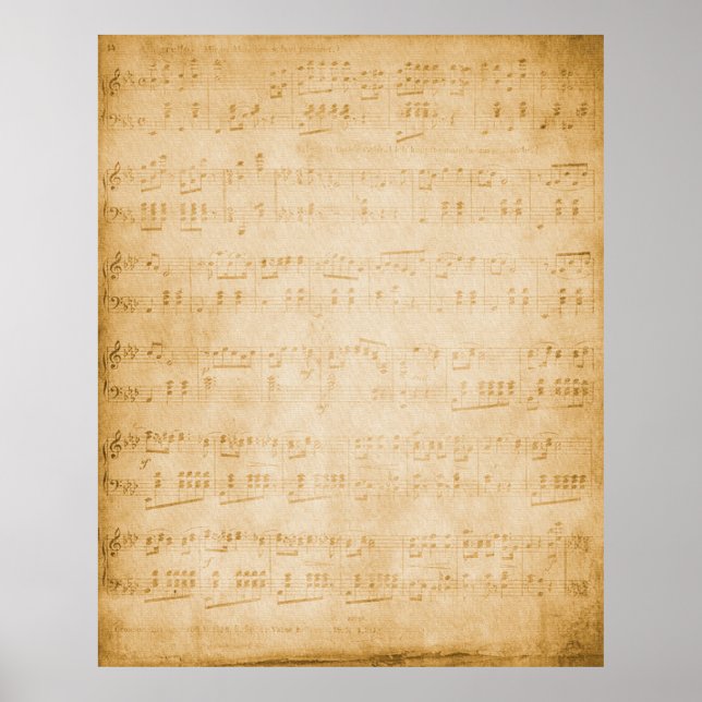 Poster Pergaminho de vinheta antiga em segundo plano (Frente)