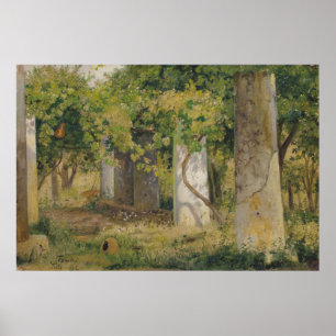Poster Pérgola Com Uvas De Vinho (Paisagem De Vinha)
