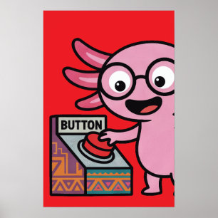 Poster Perguntas bonitas eu Axolote azteca Oh Não botão v