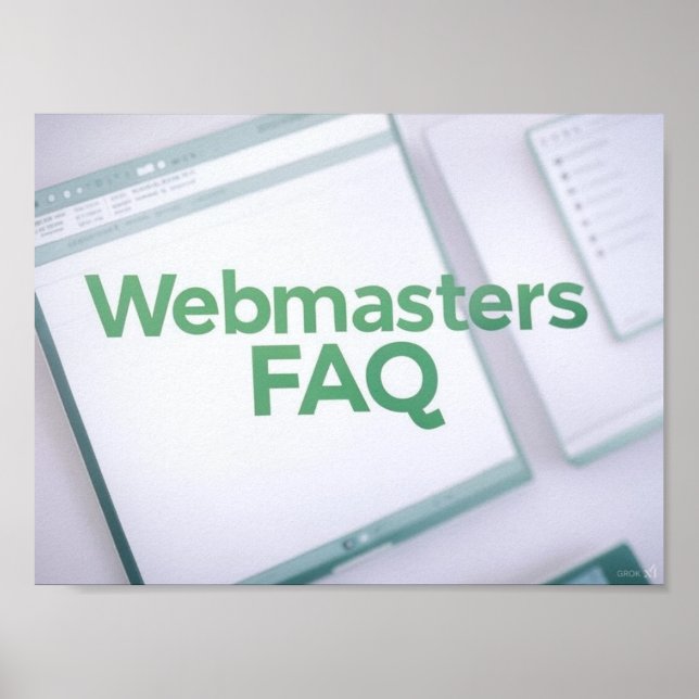 Poster Perguntas frequentes sobre WebMasters (Frente)