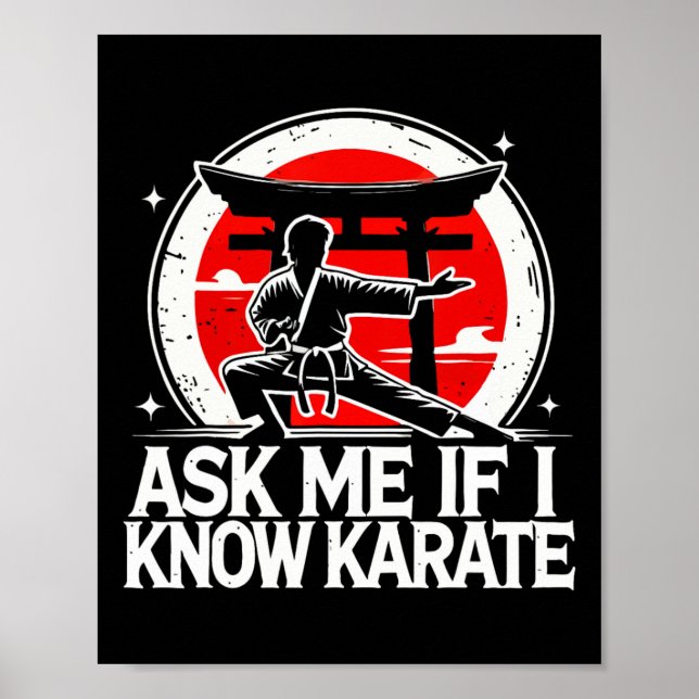 Poster Pergunte-Me Se Conheço Karate (Frente)