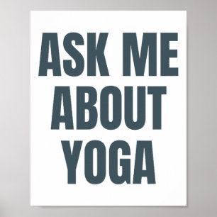 Poster Pergunte-me sobre o hobby de yoga engraçado _1