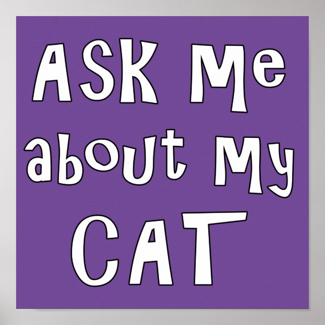 Poster Pergunte-me sobre o meu gato (Frente)