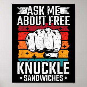 Poster Pergunte-Me Sobre Sanduíches De Knuckle Gratuitos