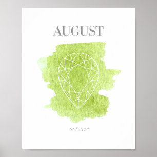 Póster Peridot Birthstone agosto