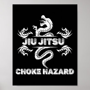 Poster Perigo de Asfixia de Jiu Jitsu Caratê Boxe Muay Th