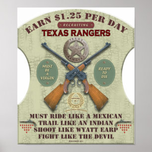 POSTER - PERIGOS DE TEXAS RECRUTANTES 1887