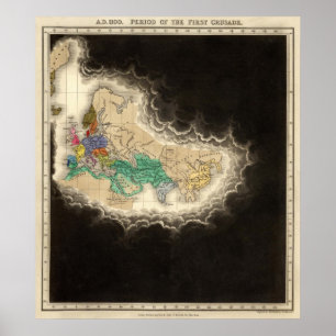 Póster Período da Primeira Cruzada 1100 AD