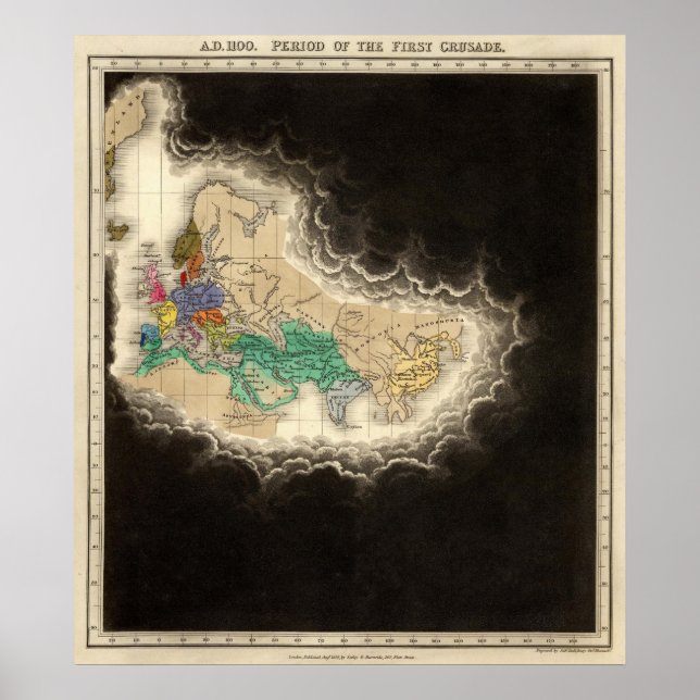 Póster Período da Primeira Cruzada 1100 AD (Frente)