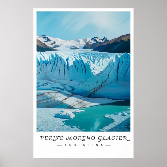 Poster Perito Moreno Glacier Argentina Art, Patagonia  (Frente)