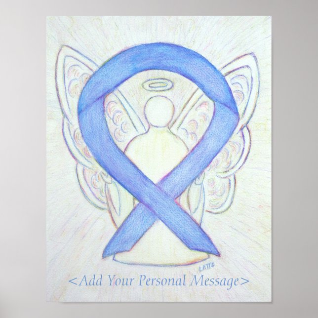 Póster Periwinkle Awarness Ribbon Guardian Angel Impressã (Frente)