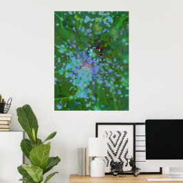 Poster Periwinkle Explosion Holographic Abstrato Art