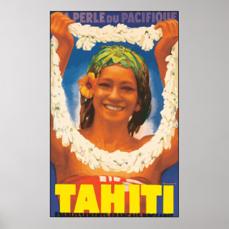 Póster Perle Du Pacifique Tahiti, Vintage