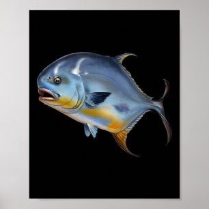 Poster Permita Realista Para Amantes Da Pesca Ou Ictio