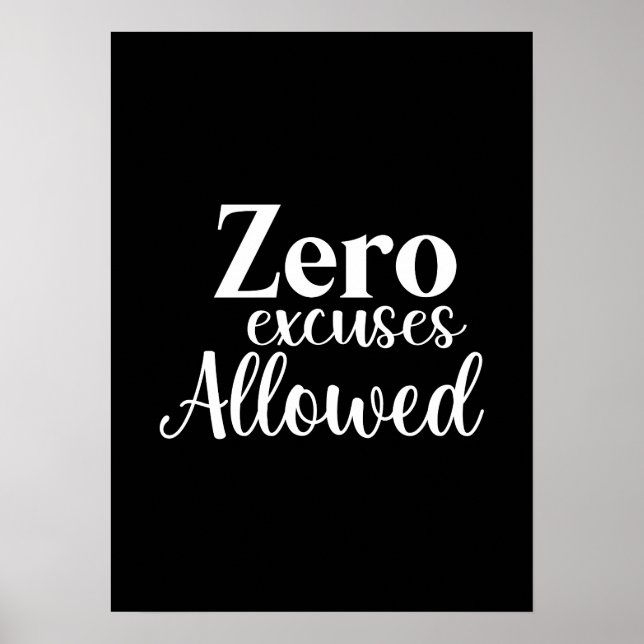 Poster Permitidas desculpas zero - Gym, Hustle, Sucesso (Frente)