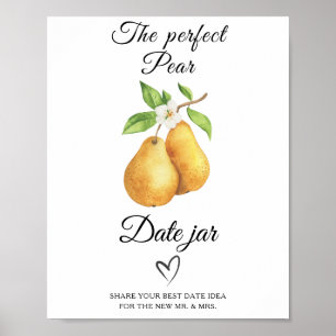 Poster pérola de aquarela chá de panela Noite de data ide