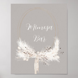 Poster Pérolas brancas de Cinza bege Casamento Floral de 