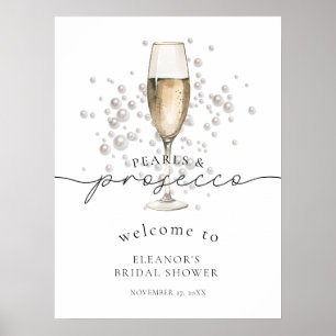 Poster Pérolas de Aquarela. Chá de panela & Prosecco Bem-