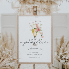 Poster Pérolas de Flor Selvagem e Chá de panela Prosecco 