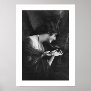 Póster pérolas de ornamentado preto e branco deco