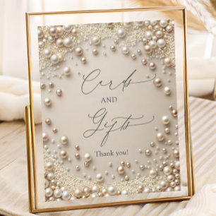 Poster Pérolas de Pastel Elegantes e Cartões de Ouros e P