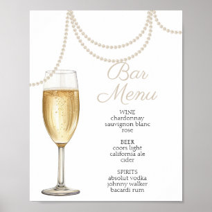Poster Pérolas do menu bar e chá de panela prosecco