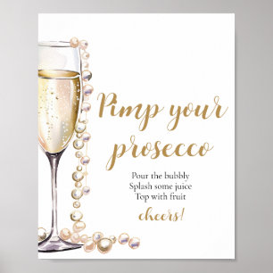 Poster Pérolas Douradas e Prosecco imp seu Prosecco Mimos