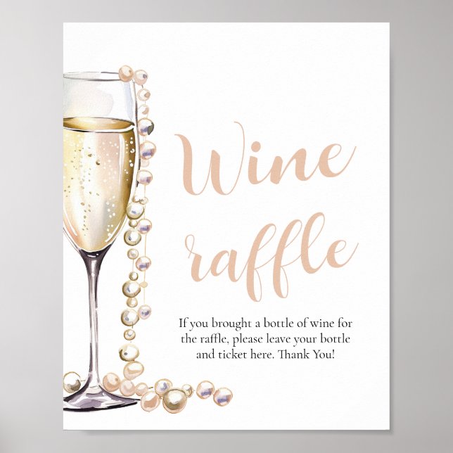 Poster Pérolas e Jogo de Raffle de Vinho Chá de panela Pr (Frente)
