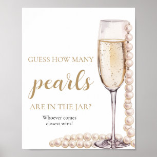 Poster Pérolas e Prosecco Adivinham Quantos Jogo de Pérol