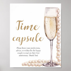 Poster Pérolas e Prosecco Chá de panela da cápsula