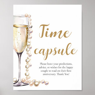 Poster Pérolas e Prosecco Chá de panela da cápsula