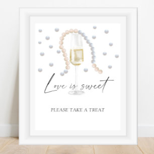 Poster Pérolas e Prosecco O amor é doce