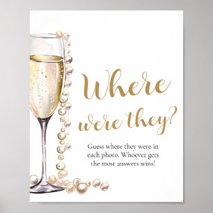 Poster Pérolas e Prosecco Onde Estavam Chás de panela