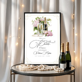 Poster Pérolas Elegantes e Chá de panela Prosecco Boas-vi