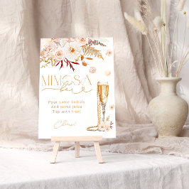 Poster Pérolas Elegantes e Prosecco Bar Bridal Floral de 