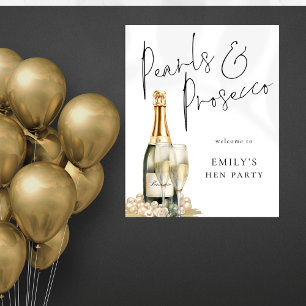 Poster Pérolas Imprimíveis Prosecco Bem-vindo ao Partido