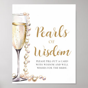 Poster Pérolas & Prosecco Champanhe Pérolas de Sabedoria