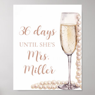 Poster Pérolas Rosas e Dias de Prosecco Até Ela Ser Sra.