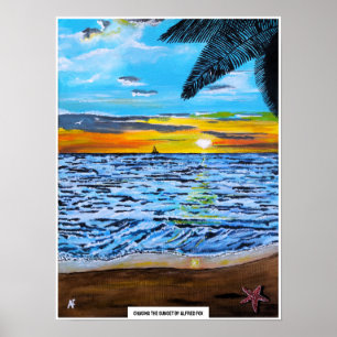 Poster Perseguindo a Pintura do Pôr do Sol por Alfred Fox
