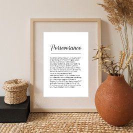 Poster PERSEVERANCE Inspirational Motivational Wall Art