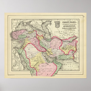 Póster Persia, Arábia, Turquia, Afeganistão, Beloochist