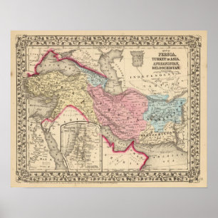 Póster Persia, Turquia, Afeganistão, Beloochistan