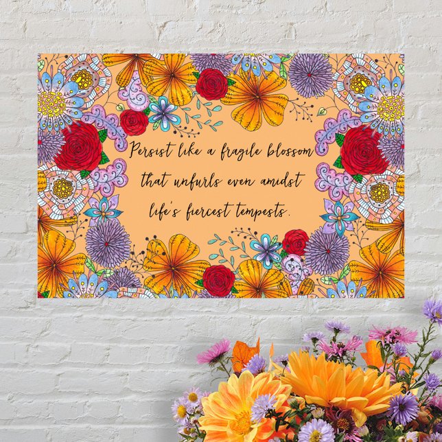 Poster Persiste como uma citação motivacional do Flor Frá (Criador carregado)