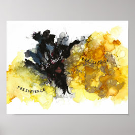 Poster Persistência, Paciência e Resiliência 13 x 10"