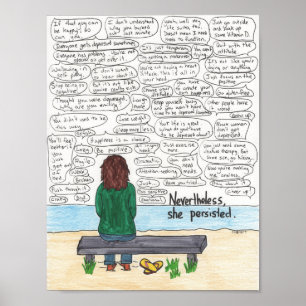 Póster Persistiu (depressão e ansiedade) 8.5x11